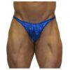 Akieistro® Men’s Professional Bodybuilding Posing Suit - Metallic Royal Blue Hologram - Front View