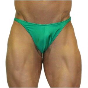 Akieistro® Men’s Professional Bodybuilding Posing Suit - Solid Kelly Bright Green - Front View