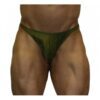 Akieistro® Men’s Professional Bodybuilding Posing Suit - Solid Olive Army Green Forest - Front View