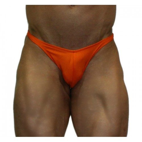Akieistro® Men’s Professional Bodybuilding Posing Suit - Solid Orange - Front View