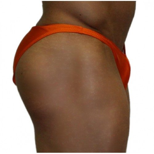 Akieistro® Men’s Professional Bodybuilding Posing Suit - Solid Orange - Side View