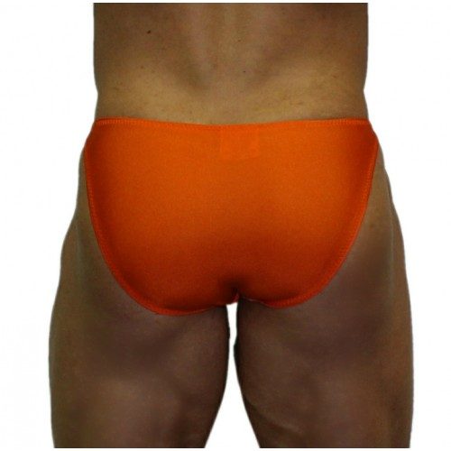 Akieistro® Men’s Professional Bodybuilding Posing Suit - Solid Orange - Back View