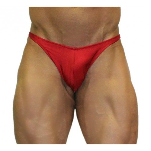 Akieistro® Men’s Professional Bodybuilding Posing Suit - Solid Red - Front View
