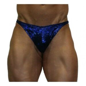 Akieistro® Men’s Professional Bodybuilding Posing Suit - Metallic Navy Hologram - Front View