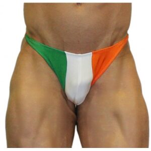 Akieistro® Men’s Professional Bodybuilding Posing Suit - Solid Irish Flag - Front View