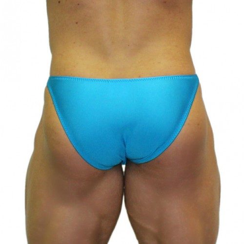 Akieistro® Men’s Professional Bodybuilding Posing Suit - Solid Turquoise - Back View